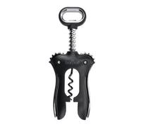 BarCraft Double Handled Winged Corkscrew, Black, Carded, Silver