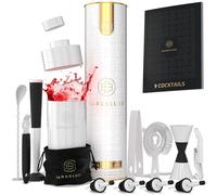 BarDeluxe® Cocktail Shaker Set, 12 Pieces | Cocktail Making Set, Cocktail Set, Cocktail Kit | 750 ml Cocktail Shaker, Bartender Kit | Bar Kit with 12 Bar Tools, Cocktail Gift Set, Recipe Book (White)