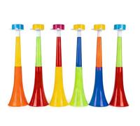BARDIMIES 6-Pack Extendable Stadium Horns Vuvuzela, 11IN Large Loud Cheering Noise Maker for Fans, Plastic Blow Horn for Tailgate Party Supplies & Game Day Outdoor Accessories