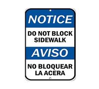 Bardo Not Block Sidewalk Aviso No Bloquear La Acera Decor Caution Bathroom Warning Living Warning Drinking Garage Funny Vintage Metal Sign Poster 8X12 Inches