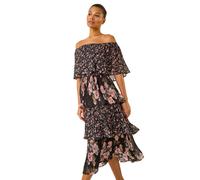 Bardot Ditsy Floral Midi Dress Roman Black 10