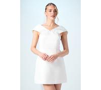 Bardot Satin Bridal Mini Dress Coast Ivory 8