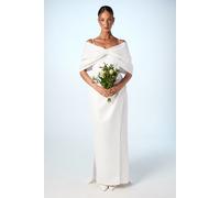 Bardot Satin Wedding Dress With Bow Back Detail Coast Ivory 8