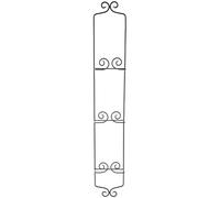 Bard's Black Wrought Iron Wall Mountable Vertical Hanger for 3 Plates, 39" H x 6" W x 2" D (For 8.5"-10" Plates)