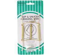 Bard's Gold-Toned Wall Mountable Tension Cup and Saucer Hanger, 8" H x 2.75" W x 1" D, Pack of 2