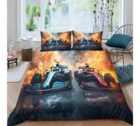 BARDYS Formula Racing for Boys Girls Comforter Covers Quilt Cover 3D Printed F1 Racing Duvet Cover with Pillow Cases Bedding Set with Zipper Closure Soft Microfiber 3 Pieces King（220x240cm）