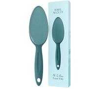 Bare August Glass Foot File with Handle, Teal Callus Remover for Soft Feet