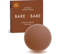 Bare Babe Non-Adhesive Nipple Covers - Cakes Reusable Nipple Pasties for Women - Silicone Strapless Bra - Waterproof, No Show, Cocoa, Large (Fits C-DD)