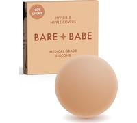 Bare Babe Non-Adhesive Nipple Covers - Reusable Nipple Pasties for Women - Silicone Strapless Bra - Waterproof, No Show, Honey, Large (Fits D-H)