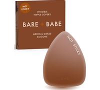 Bare Babe Triangle Grippy Not Sticky Nipple Covers - Cakes Reusable Non Adhesive Nipple Pasties for Women - Silicone Bra, Cocoa, Large