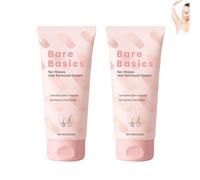 Bare Basics Hair Removal Cream, Effortless Hair Removal, Long-Lasting Smoothness, Moisturizes Sensitive skin, Fast Gentle and non-Irritating, Suitable for all Skin Type (2pcs)