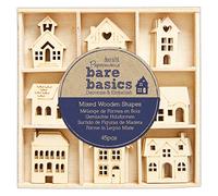 Wooden Shapes (45pcs) - Bare Basics - Houses Papermania Multi One Size