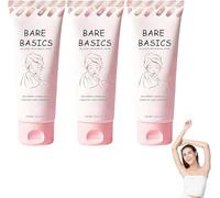Bare Basics No Shave Hair Removal Cream-Fast Gentle Depilatory Cream for Women&Men,Vitamin E & Pro-Vitamin B5,Moisturises & Protects Skin,Long-Lasting Smooth Up to 2 Weeks,150g (3PCS)