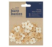 Bare Basics Papermania Burlap Mini Flowers, 32 Pieces, Craft Embellishments, Scrapbooking, Card Making Supplies