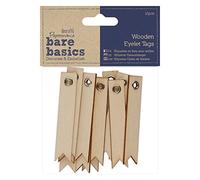 Bare Basics Papermania Wooden Eyelet Tags - 12 Pieces