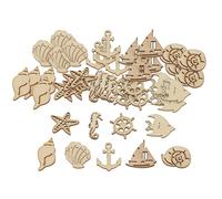 Bare Basics Papermania Wooden Shapes - Nautical - 45 Pieces