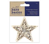 Bare Basics - Star Wooden Filigree Shapes - 4 Pieces