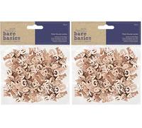 Bare Basics Thick Wooden Letters - 200 Pieces (Pack of 2)