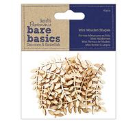 Bare Basics Vine Leaf Wooden Shapes, 40 Pieces, Craft Embellishments, Natural, Rustic Crafting Shapes