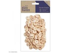 Bare Basics Wooden Buttons, Natural, One Size