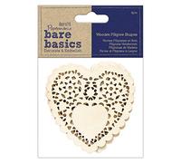 Wooden Filigree Shapes (4pcs) - Bare Basics - Heart Papermania Multi One Size