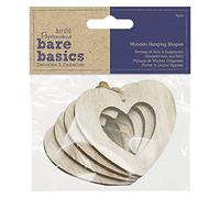Bare Basics Wooden Hanging Shape - 4 Pieces - Cutout Heart