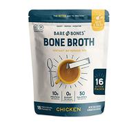 Bare Bones Bone Broth Instant Powder Drinks Mix Chicken 16 Pack 15g Sticks 10g Protein Keto and Paleo Friendly