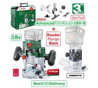Bosch ADVANCEDTRIMROUTER 18V-8 P4A 18v Cordless Trim Router with Plunge Attachment No Batteries No Charger Case