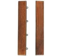 Bare Decor EZ-Floor End Trim Piece Interlocking Flooring in Solid Teak Wood (Set of 2)