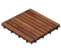 Bare Decor EZ-Floor in Solid Teak Wood, 1 TILE ONLY, Long Slat by Bare Decor