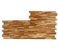 Bare Decor EZ-Wall 3D Mosaic Tile in Solid Teak Wood, Set of 10 Natural Finish Tiles