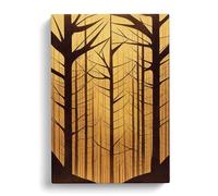 Bare Forest Trees Abstract Peach, Peach, Red Canvas Print for Living Room Bedroom Home Office Décor, Wall Art Picture Ready to Hang, 30x20 Inch (76x50 cm)