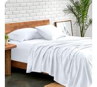 Bare Home Bed Sheet Set Emperor Size - Premium 1800 Ultra-Soft Hydro-Brushed Microfibre Sheets - Deep Pocket - 4 Piece Set - Fitted Sheet, Flat Sheet, and 2 Pillowcases (Emperor, White)