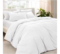 Bare Home Duvet Cover Set Emperor Size - Premium 1800 Ultra-Soft Duvet Cover Set - Lightweight - Cooling Duvet Cover - Bed Duvet Cover with 2 Pillowcases (Emperor, Sandwash White)