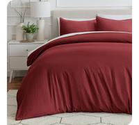 Bare Home Sandwashed Duvet Cover and Pillowcase Set - Single Size - Premium 1800 Ultra-Soft - Lightweight - Cooling - Bed Duvet Cover with 1 Pillowcase (Single, Sandwashed Rosewood)