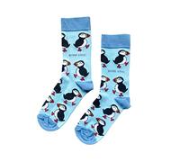 Bare Kind Save the Puffins Blue Soft Bamboo Socks, UK 4-7
