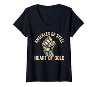 Bare Knuckle Boxing Men Fist Fighting Knuckle Fighter Lover V-Neck T-Shirt