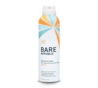 Bare Republic Mineral Sunscreen SPF 50 Sunblock Spray Sheer and Non-Greasy Finish Vanilla Coco Scent 6 Fl Oz