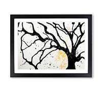 Bare Tree Splash Vol.1 Abstract Framed Print | A2 Black Framed Wall Art | Ready to Hang | Abstract Floral Picture | Living Room Bedroom Lounge Office