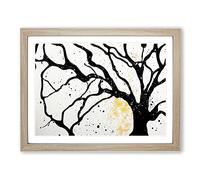 Bare Tree Splash Vol.1 Abstract Framed Print | A2 Oak Framed Wall Art | Ready to Hang | Abstract Floral Picture | Living Room Bedroom Lounge Office