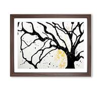 Bare Tree Splash Vol.1 Abstract Framed Print | A2 Walnut Framed Wall Art | Ready to Hang | Abstract Floral Picture | Living Room Bedroom Lounge Office
