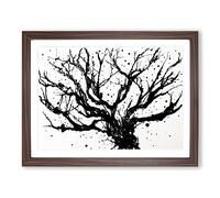 Bare Tree Splash Vol.2 Abstract Framed Print | A3 Walnut Framed Wall Art | Ready to Hang | Abstract Floral Picture | Living Room Bedroom Lounge Office