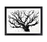 Bare Tree Splash Vol.2 Abstract Framed Print | A4 Black Framed Wall Art | Ready to Hang | Abstract Floral Picture | Living Room Bedroom Lounge Office