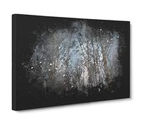 Bare Trees at Twilight Paint Splash Canvas Print for Living Room Bedroom Home Office Décor, Wall Art Picture Ready to Hang, 30 x 20 Inch (76 x 50 cm)