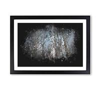 Bare Trees at Twilight Paint Splash Framed Print | A2 Black Framed Wall Art | Ready to Hang | Modern Floral Picture | Living Room Bedroom Lounge Office