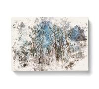 Bare Trees At Twilight Watercolour Modern Canvas Wall Art Print Ready to Hang, Framed Picture for Living Room Bedroom Home Office Décor, 76x50 cm (30x20 Inch)