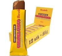 Barebells Soft Protein Bar - 16 g High Protein Bar, Low Sugar, Protein Bar, Palm Oil Free - Caramel Choco, 12 x 55