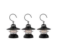 Barebones Edison Mini Lantern - Vintage Camping Lantern - Adjustable LED Lantern - Compact Outdoor Lantern - for Camping, Hiking, and Fishing, Tents and Outdoor Adventures (3 Packs Antique Bronze)