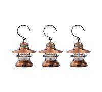 Barebones Edison Mini Lanterns, 3-Pack - Vintage Adjustable Camping Lantern - Small Lantern Lights - Outdoor Accessories and Camping Essentials (Copper)