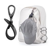 Barefoot Caribou Hat Clip for Travel, Hands-Free Bag, Backpack, Purse, and Hiking Gear Clip-on Holder Strap for Baseball, Snapback, and Ponytail Caps, Black, One Size